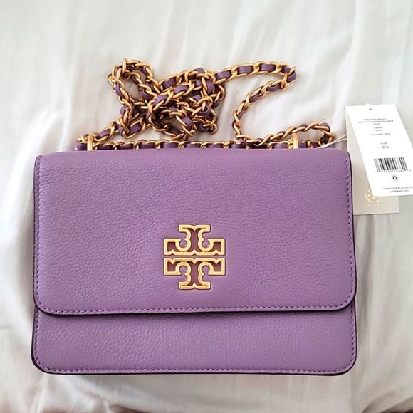 Tory Burch Handbags - NWT Tory Burch Britten Small Adjustable Shoulder Bag-Allium "purple"